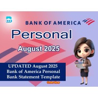 UPDATED Bank of America Personal Bank Statement Template (August 2025)